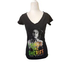 Burnin Bob Marley I Shot The Sheriff Black Green Lace Sexy Cut Out Back Medium